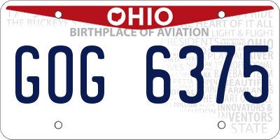 OH license plate GOG6375