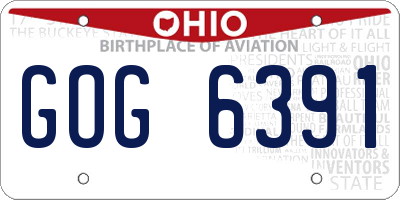 OH license plate GOG6391