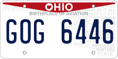 OH license plate GOG6446