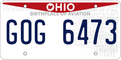 OH license plate GOG6473
