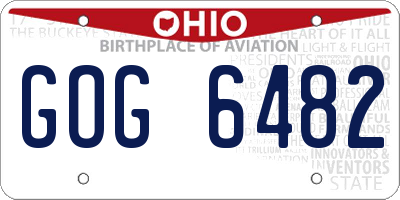 OH license plate GOG6482
