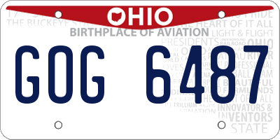 OH license plate GOG6487