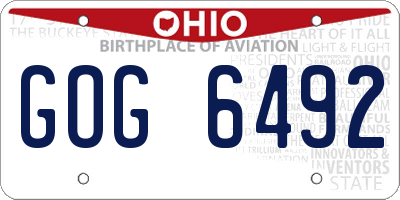 OH license plate GOG6492
