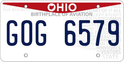 OH license plate GOG6579