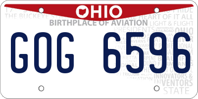 OH license plate GOG6596