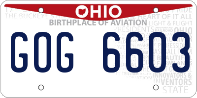 OH license plate GOG6603