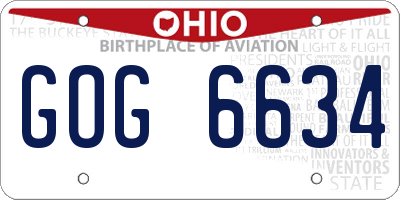 OH license plate GOG6634