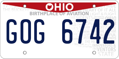 OH license plate GOG6742