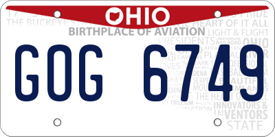 OH license plate GOG6749