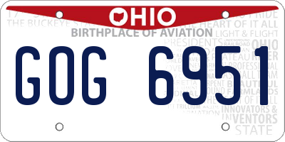OH license plate GOG6951