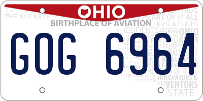 OH license plate GOG6964