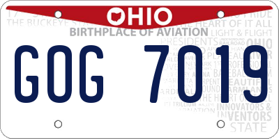 OH license plate GOG7019