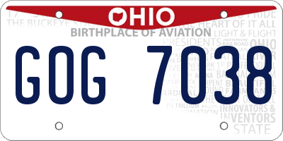 OH license plate GOG7038