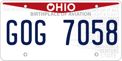 OH license plate GOG7058