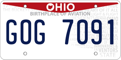 OH license plate GOG7091