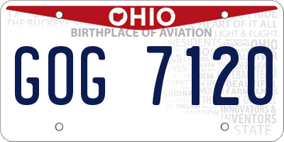 OH license plate GOG7120