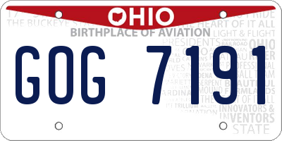 OH license plate GOG7191