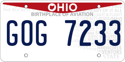 OH license plate GOG7233