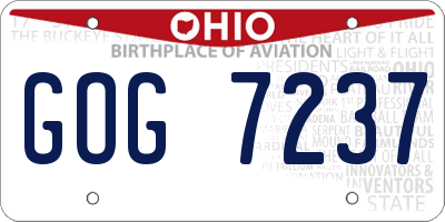 OH license plate GOG7237