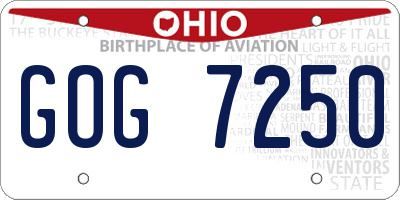 OH license plate GOG7250