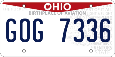 OH license plate GOG7336