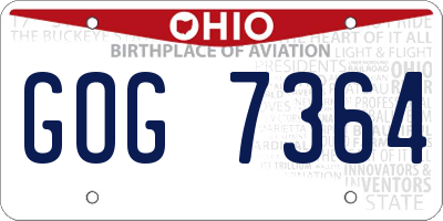OH license plate GOG7364