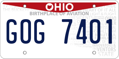 OH license plate GOG7401