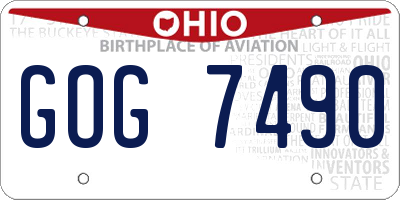 OH license plate GOG7490