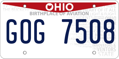 OH license plate GOG7508
