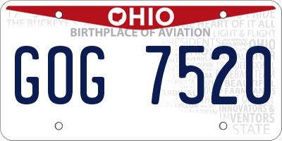 OH license plate GOG7520