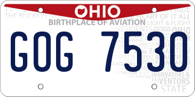 OH license plate GOG7530