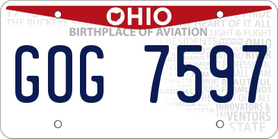 OH license plate GOG7597