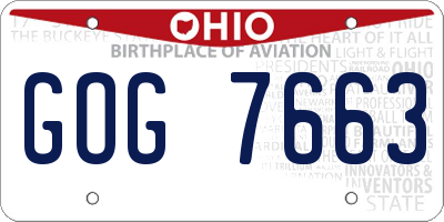 OH license plate GOG7663