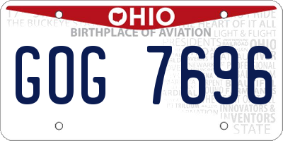 OH license plate GOG7696