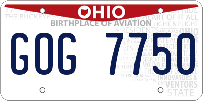 OH license plate GOG7750