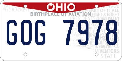 OH license plate GOG7978