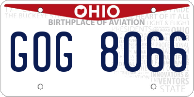 OH license plate GOG8066