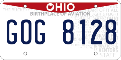 OH license plate GOG8128