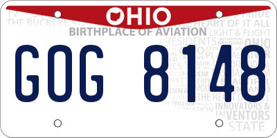 OH license plate GOG8148