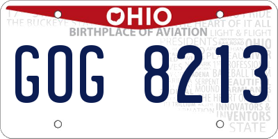 OH license plate GOG8213