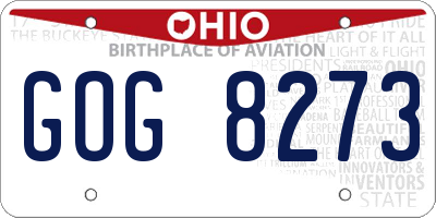 OH license plate GOG8273