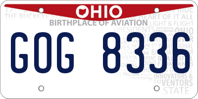 OH license plate GOG8336