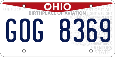 OH license plate GOG8369