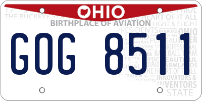 OH license plate GOG8511