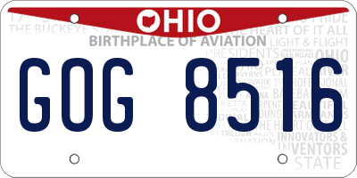 OH license plate GOG8516