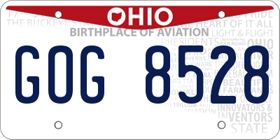 OH license plate GOG8528