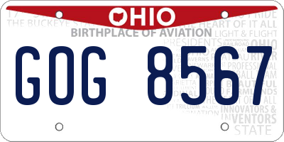 OH license plate GOG8567