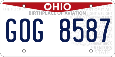 OH license plate GOG8587