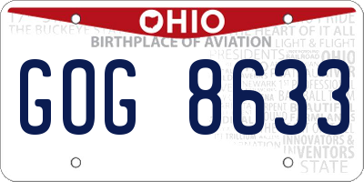 OH license plate GOG8633