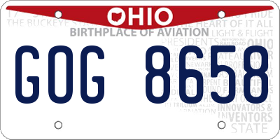 OH license plate GOG8658